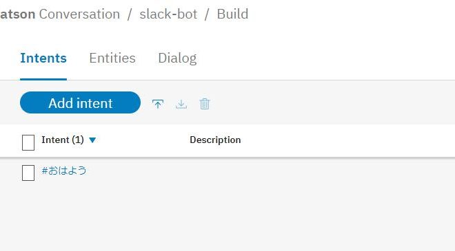 Watson Conversation インテントの作成